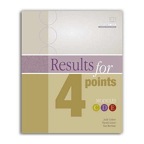������ 4 RESULTS (����� CDE) /���� ��� (RESULTS FOR 4 PT SB)